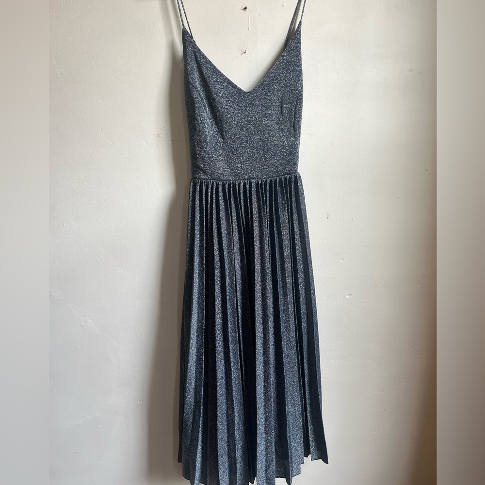 Anthropologie BHLDN Blue Sparkle Pleated Dress NWT